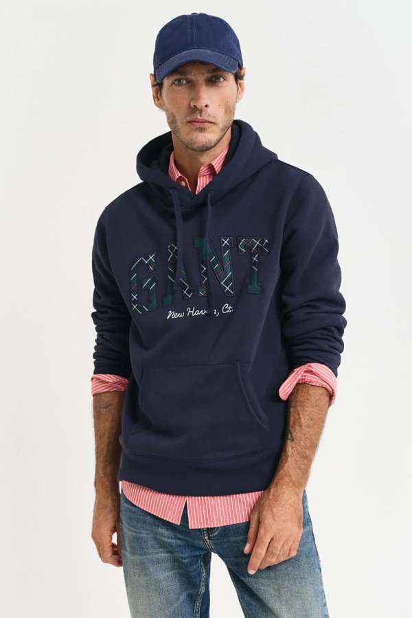 ELEGÍTŐ FELSŐ GANT GRAPHIC HOODIE EVENING BLUE