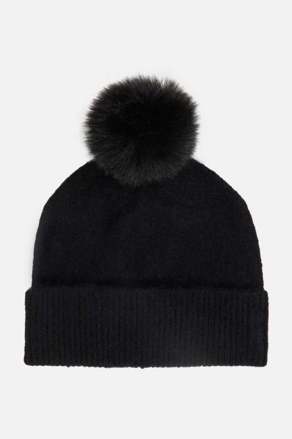 SAPKA GANT ALPACA BLEND POM POM BEANIE BLACK
