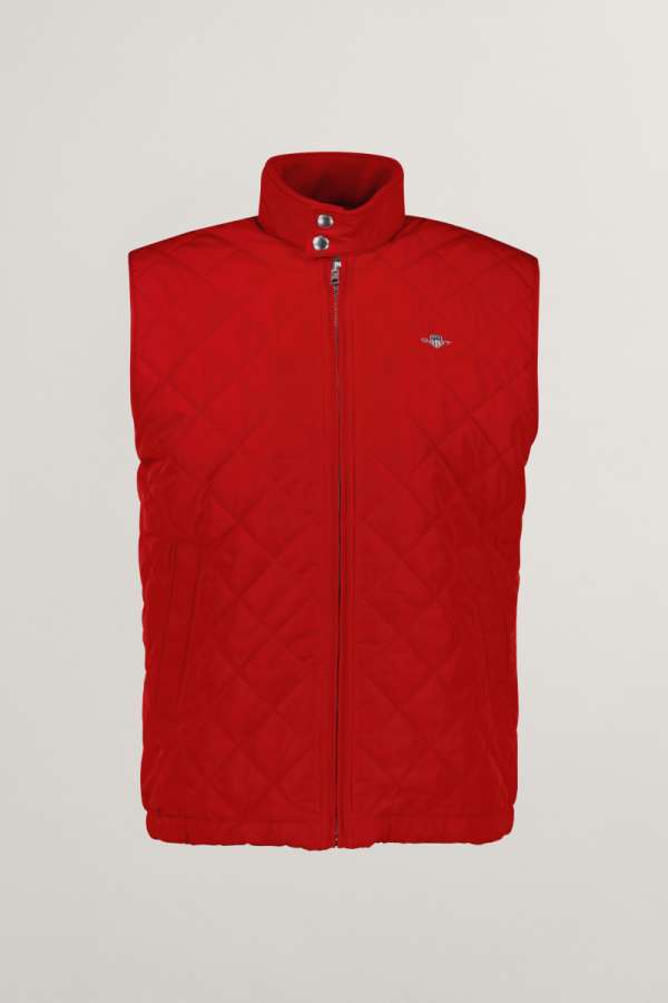 ELLÉNY GANT QUILTED WINDCHEATER VEST RUBY RED
