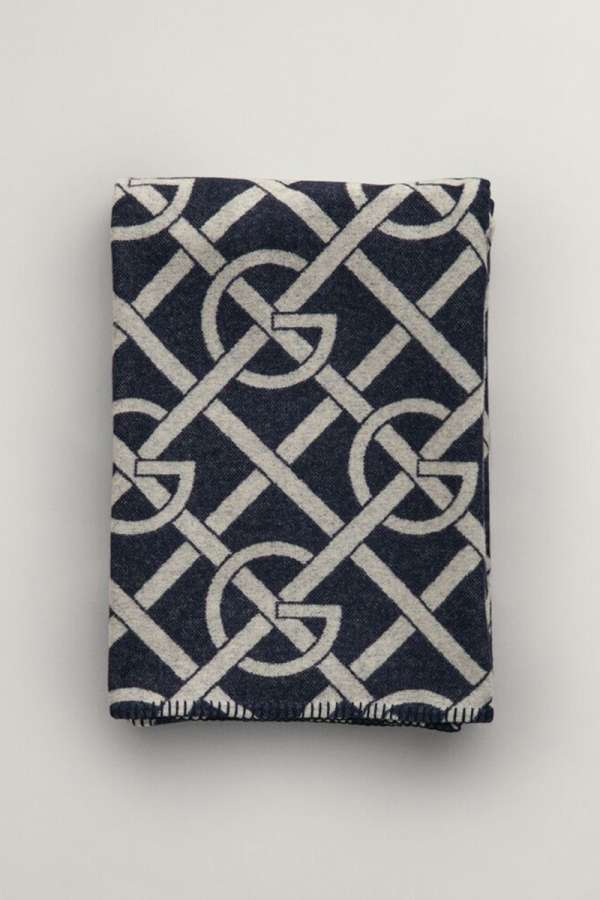 TAKARÓ GANT G-PATTERN THROW 130X180 EVENING BLUE