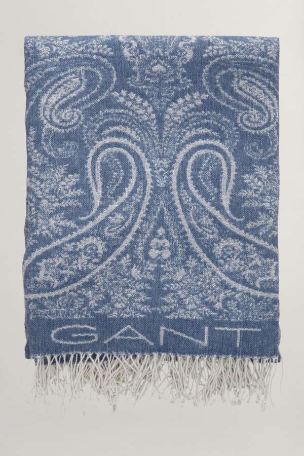 TAKARÓ GANT JACQUARD PAISLEY THROW 130X180 MID BLUE