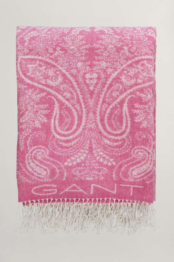 TAKARÓ GANT JACQUARD PAISLEY THROW 130X180 BOLD VIOLET
