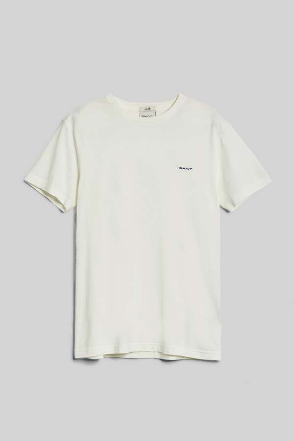 PÓLÓ GANT CONTRAST LOGO SS T-SHIRT EGGSHELL