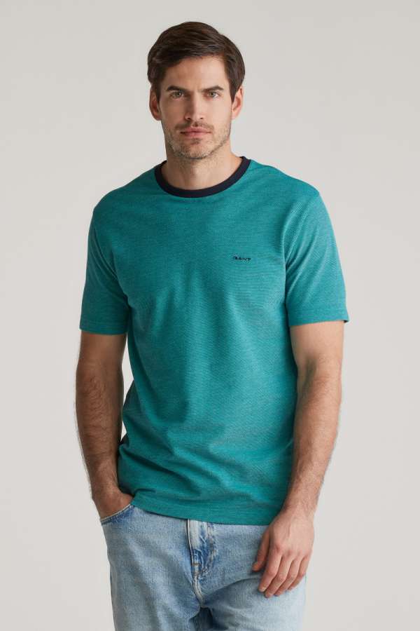 PÓLÓ GANT 4-COL OXFORD REGULAR  T-HIRT TROPIC BLUE