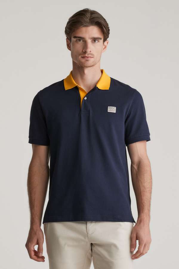 PÓLÓ GANT CONTRAST SS POLO EVENING BLUE