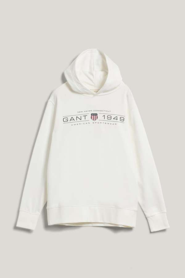 ELEGÍTŐFELSŐ GANT GRAPHIC HOODIE EGGSHELL