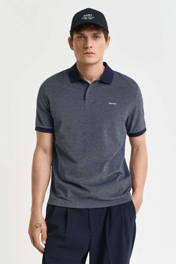 PÓLÓ GANT 4-COL OXFORD SS PIQUE PERSIAN BLUE