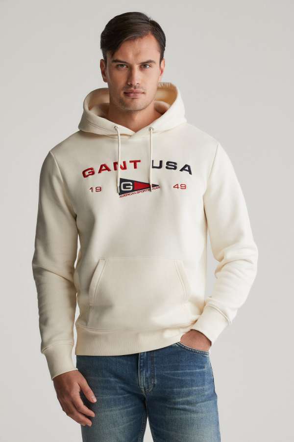 ELEGÍTŐFELSŐ GANT GRAPHIC SWEAT HOODIE CREA