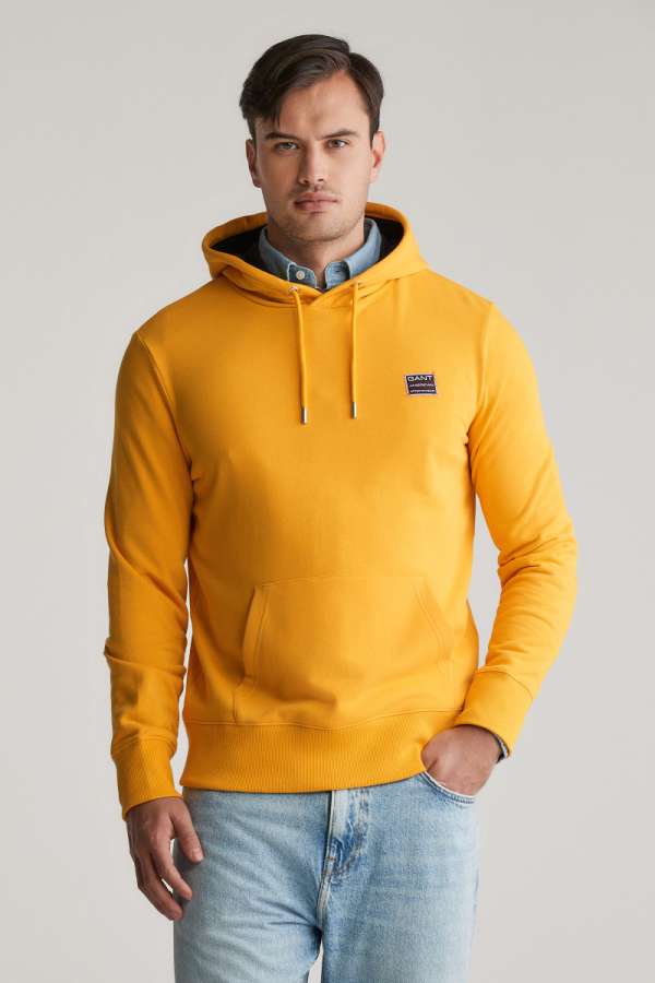ELEGÍTŐFELSŐ GANT CONTRAST SWEAT HOODIE DAFFODIL YELLOW