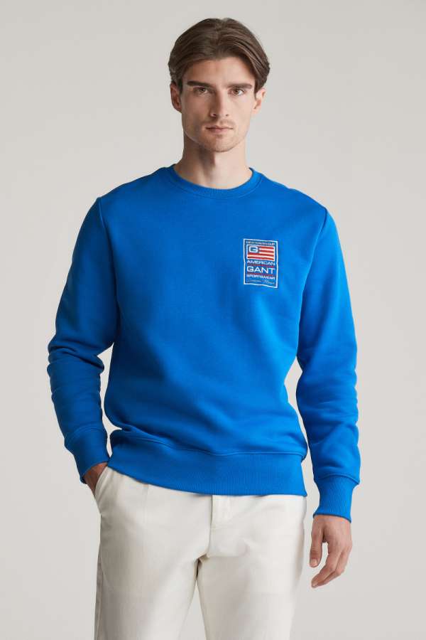 ELEGÍTŐFELSŐ GANT GRAPHIC C-NECK LAPIS BLUE