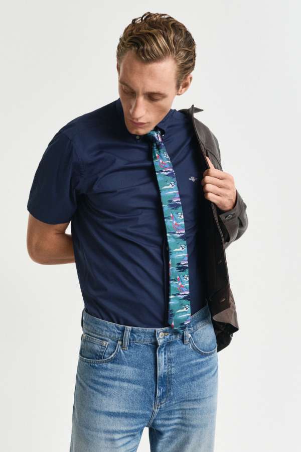 ING GANT REG CASSIC POPIN SS SHIRT MARINE