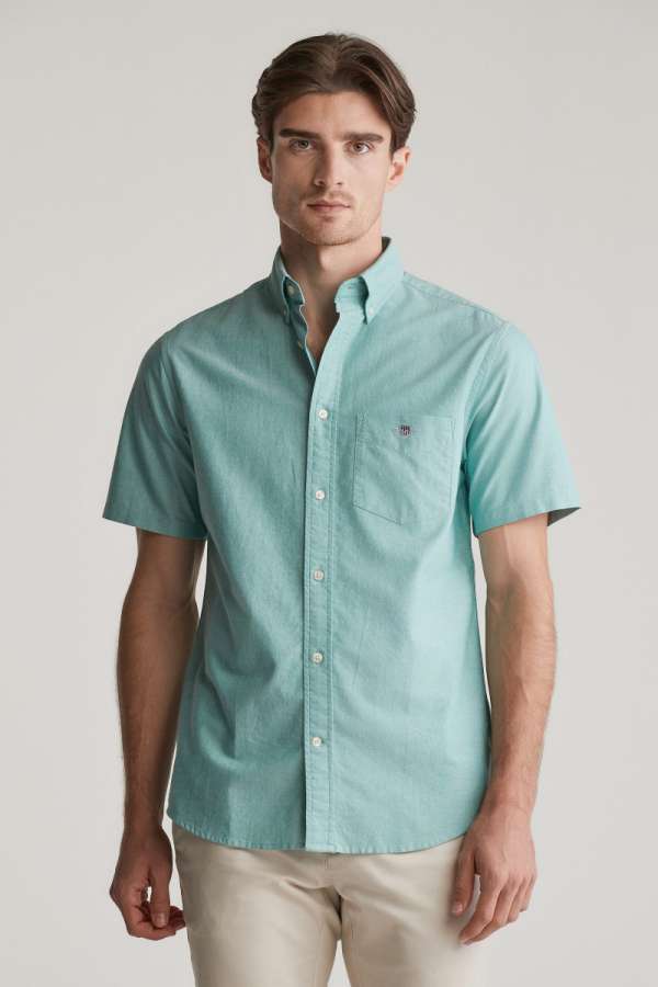 ING GANT REG CLASSIC OXFORD SS SHIRT DEEP GREEN