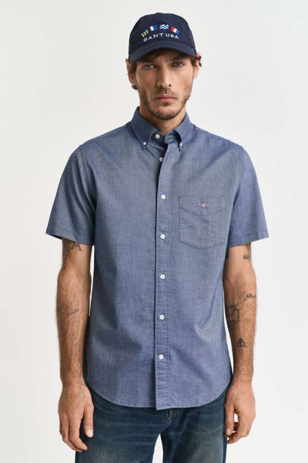 ING GANT REG CLASSIC OXFORD SS SHIRT PERSIAN BLUE