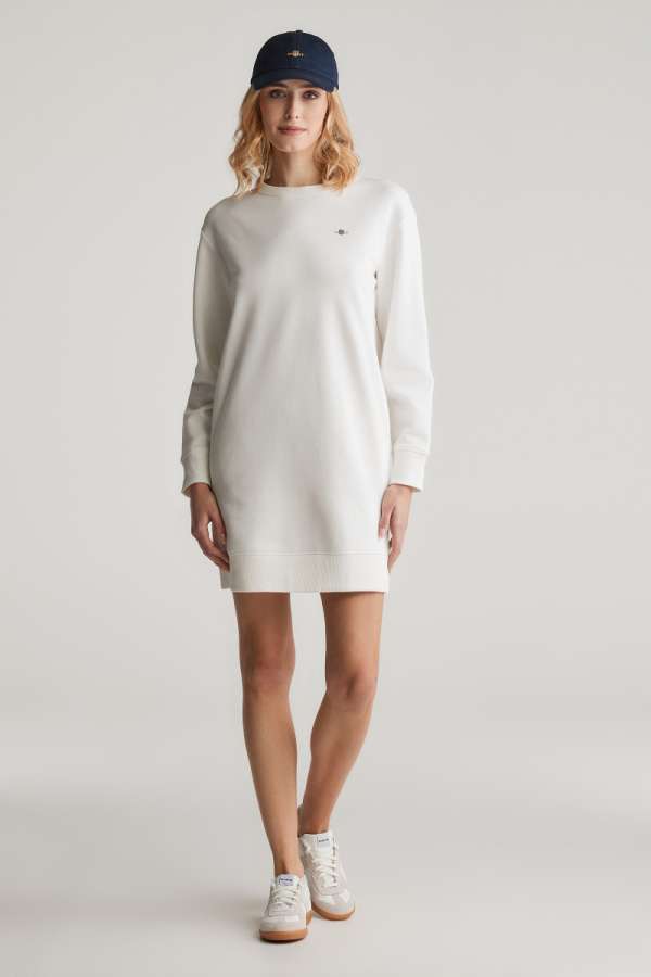 MELEGÍTŐRUHA GANT SHIELD C-NECK SWEAT DRESS EGGSHELL