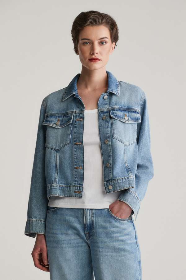 DZSEKI GANT DENIM JACKET MID BLUE BROKEN IN