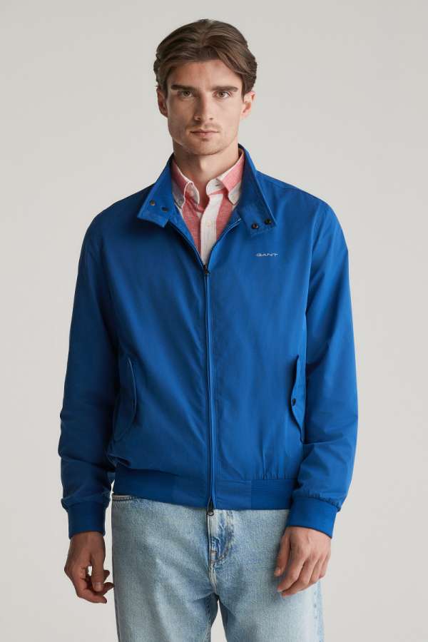 DZEKI GANT LIGHTWEIGHT HARRINGTON JACKET DEEP COBALT