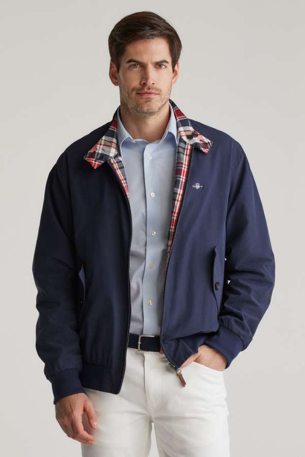 DZEKI GANT REVERIBLE HARRINGTON JACKET CLAIC BLUE