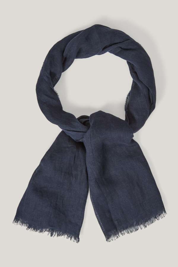 SÁL GANT LINEN LIGHTWEIGHT SCARF EVENING BLUE