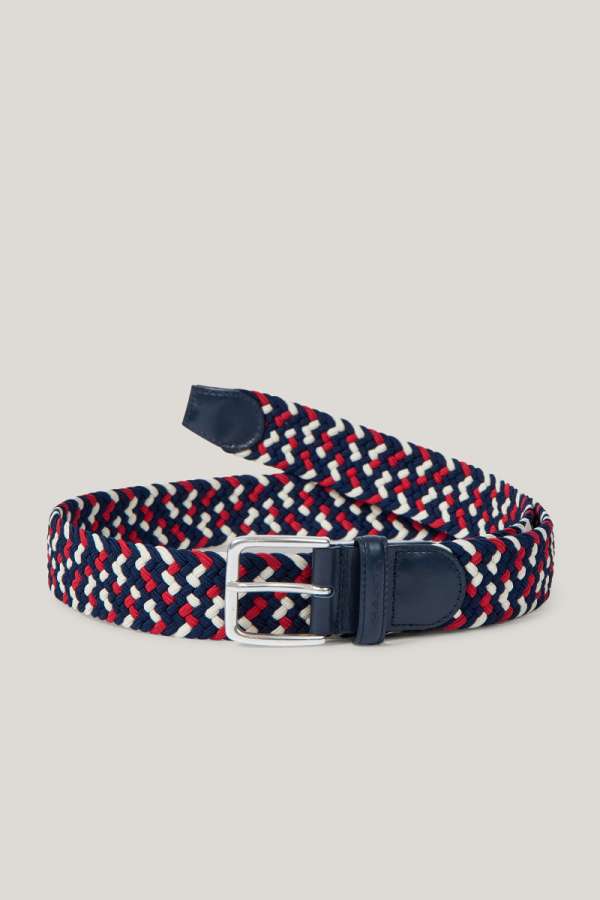 ÖV GANT MULTICOLOR ELASTIC BRAIDED BELT EVENING BLUE