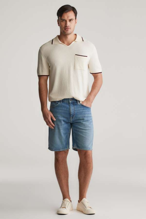 RÖVIDNADRÁG GANT REG JEANS SHORTS MID BLUE WORN IN
