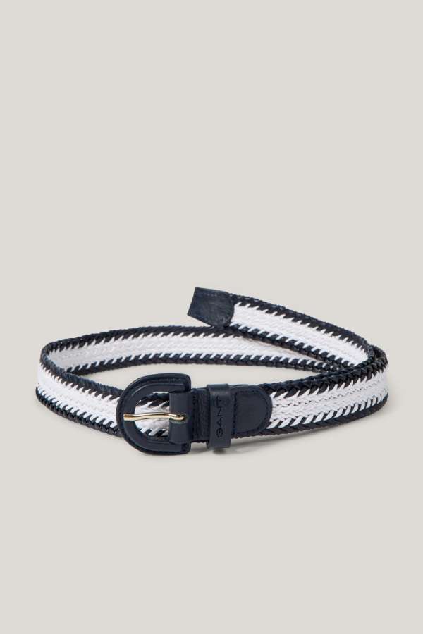 ÖV GANT CONTRAST EDGE BRAIDED BELT EGGSHELL