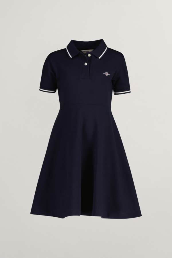 RUHA GANT PIQUE SPIN DRESS EVENING BLUE