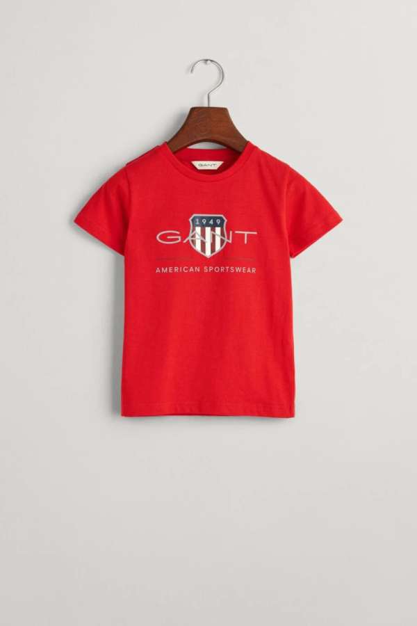 PÓLÓ GANT ARCHIVE SHIELD SS T-SHIRT BRIGHT RED
