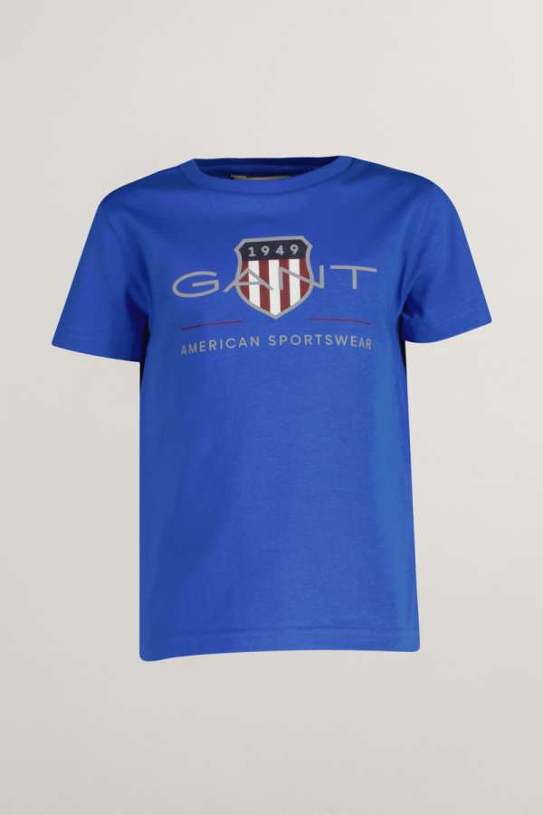 PÓLÓ GANT ARCHIVE SHIELD SS T-SHIRT GREECE BLUE