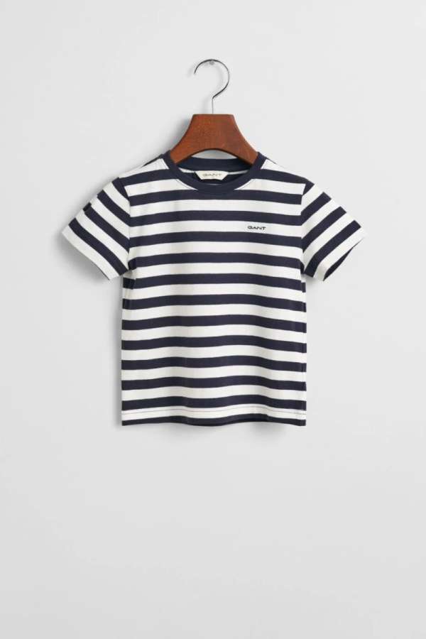 PÓLÓ GANT STRIPED SHIELD T-SHIRT EVENING BLUE
