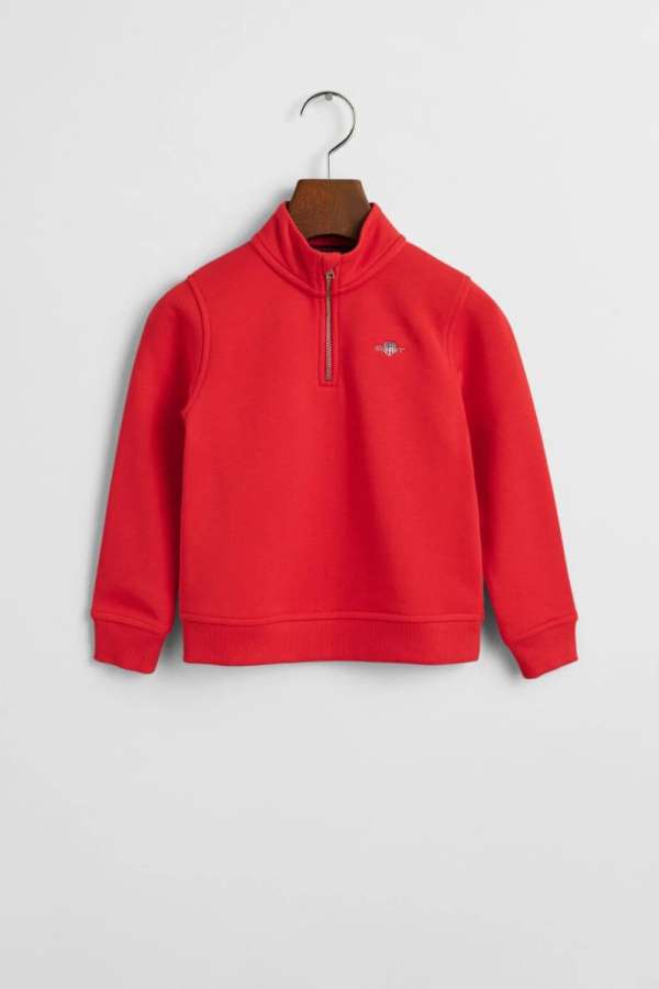 MELEGÍTŐ FELSŐ GANT SHIELD HALF ZIP SWEAT BRIGHT RED