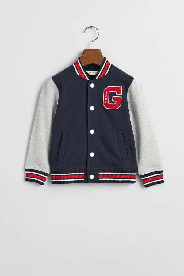 DZSEKI GANT VARSITY SWEAT JACKET EVENING BLUE