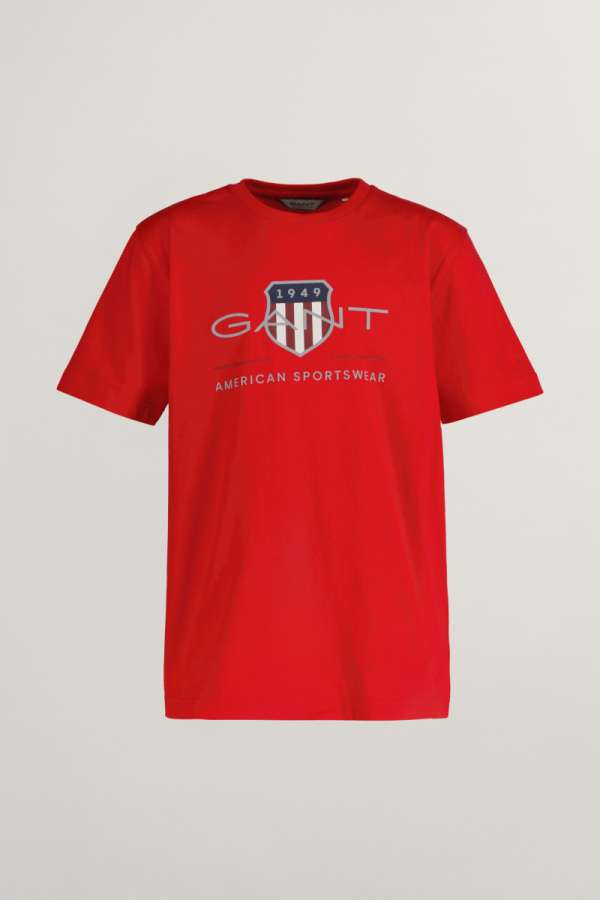 PÓLÓ GANT ARCHIVE SHIELD SS T-SHIRT BRIGHT RED