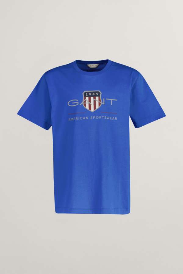 PÓLÓ GANT ARCHIVE SHIELD SS T-SHIRT GREECE BLUE