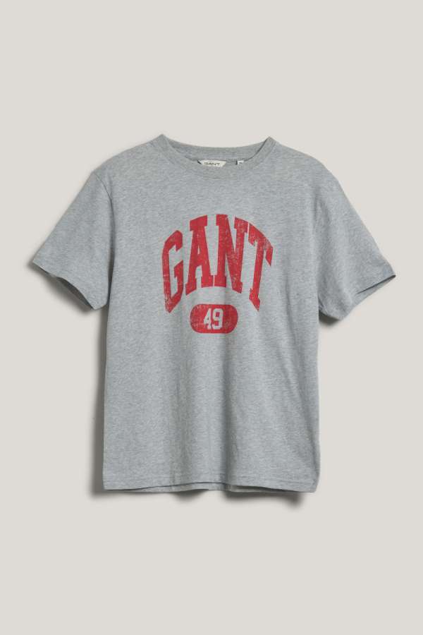 PÓLÓ GANT 49 ARCH RELAXED T-SHIRT LIGHT GREY MELANGE