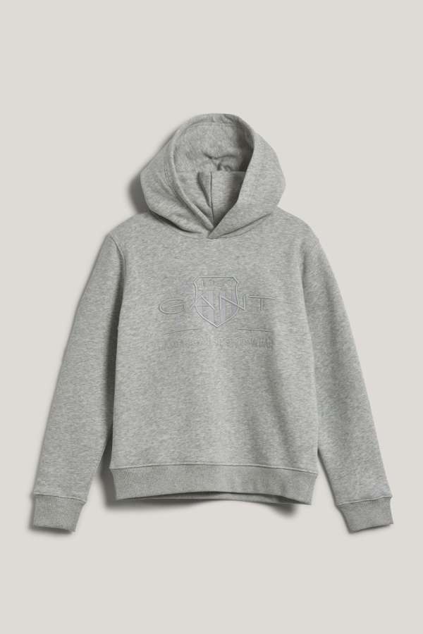 MELEGÍTŐ FELSŐ GANT TONAL AS HOODIE LIGHT GREY MELANGE