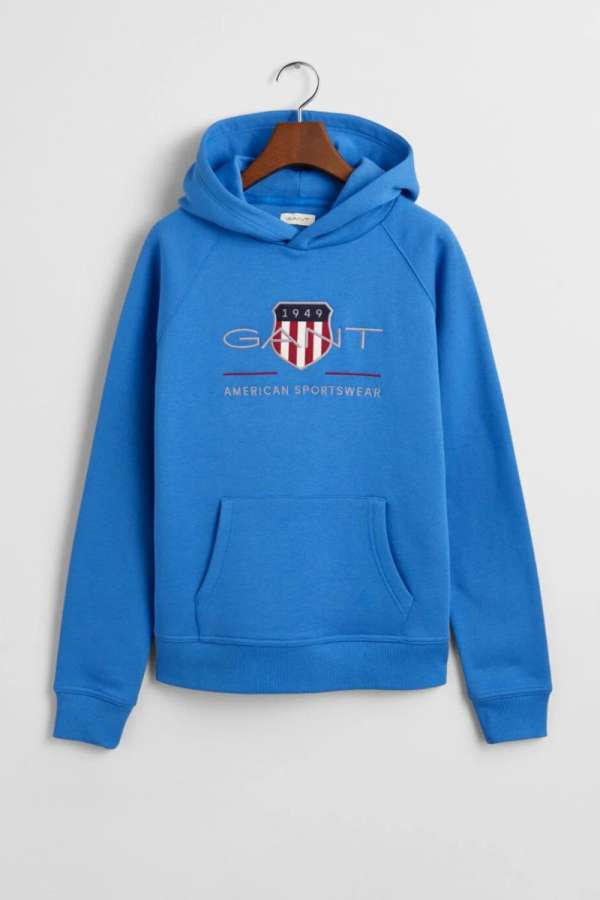 MELEGÍTŐ FELSŐ GANT ARCHIVE SHIELD HOODIE GREECE BLUE