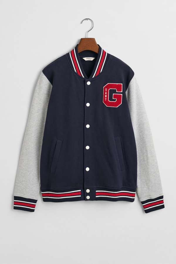 MELEGÍTŐ FELSŐ GANT VARSITY SWEAT JACKET EVENING BLUE