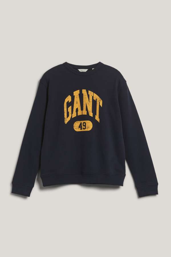 MELEGÍTŐ FELSŐ GANT 49 ARCH RELAXED C-NECK EVENING BLUE