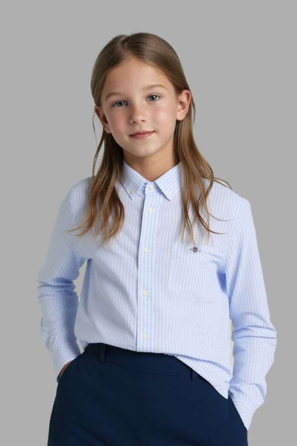 ING GANT STRIPED SHIELD POPLIN SHIRT LIGHT BLUE