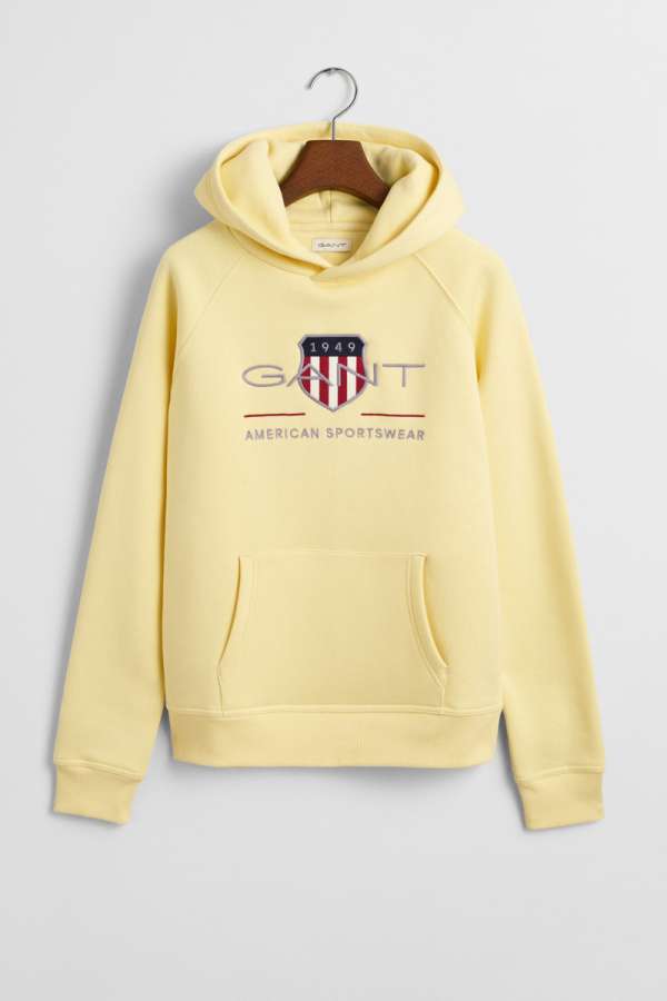 MELEGÍTŐFELSŐ GANT ARCHIVE SHIELD HOODIE DUSTY LIGHT YELLOW