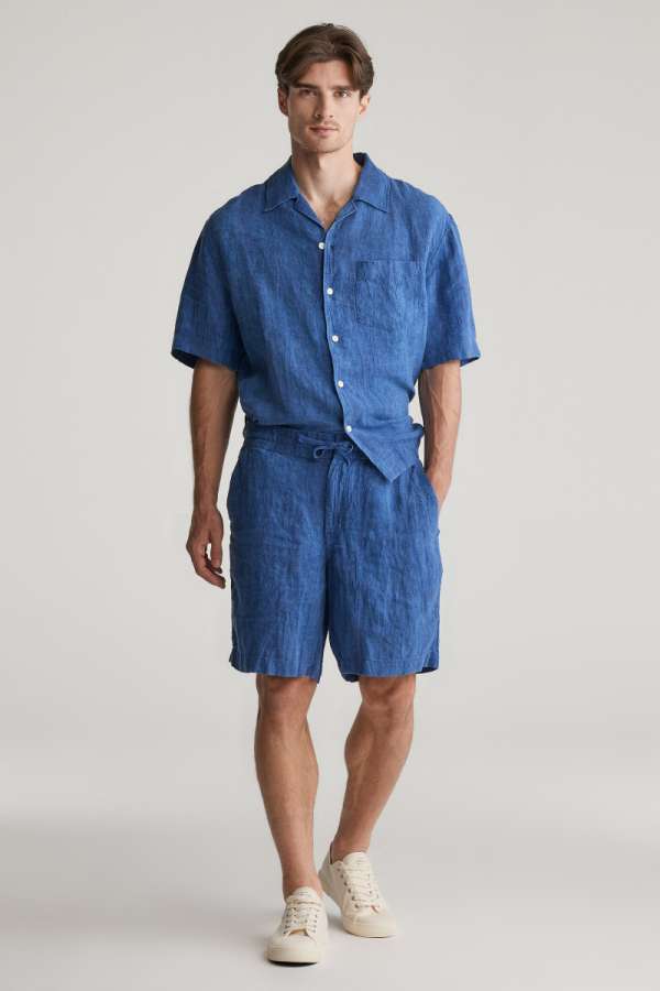 RÖVIDNADRÁG GANT REL LINEN RESORT SHORTS RICH BLUE