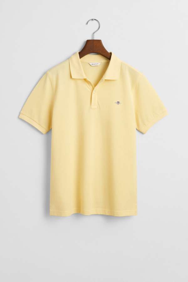 PÓLÓ GANT SHIELD SS PIQUE DUSTY LIGHT YELLOW