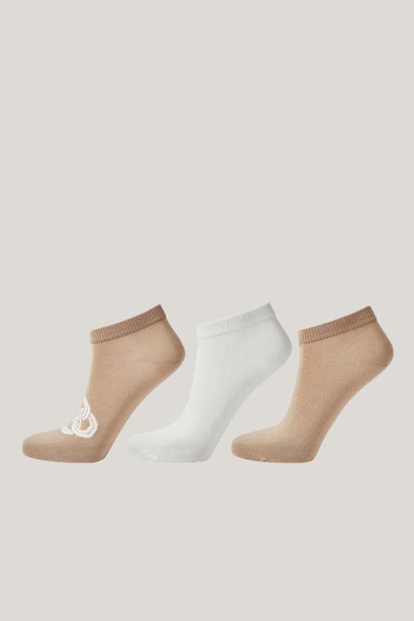 ZOKNI GANT MONOGRAM ANKLE SOCKS 3-PACK DRY SAND