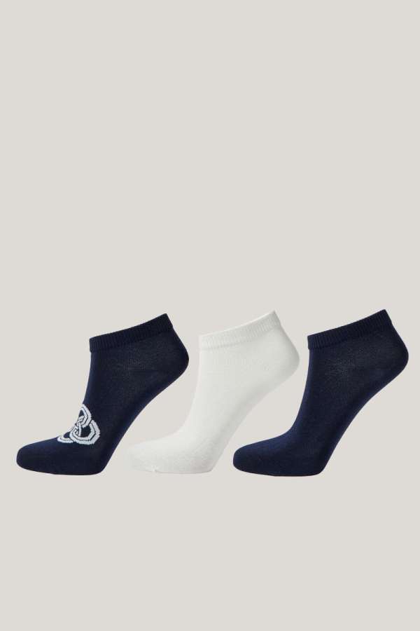 ZOKNI GANT MONOGRAM ANKLE SOCKS 3-PACK EVENING BLUE