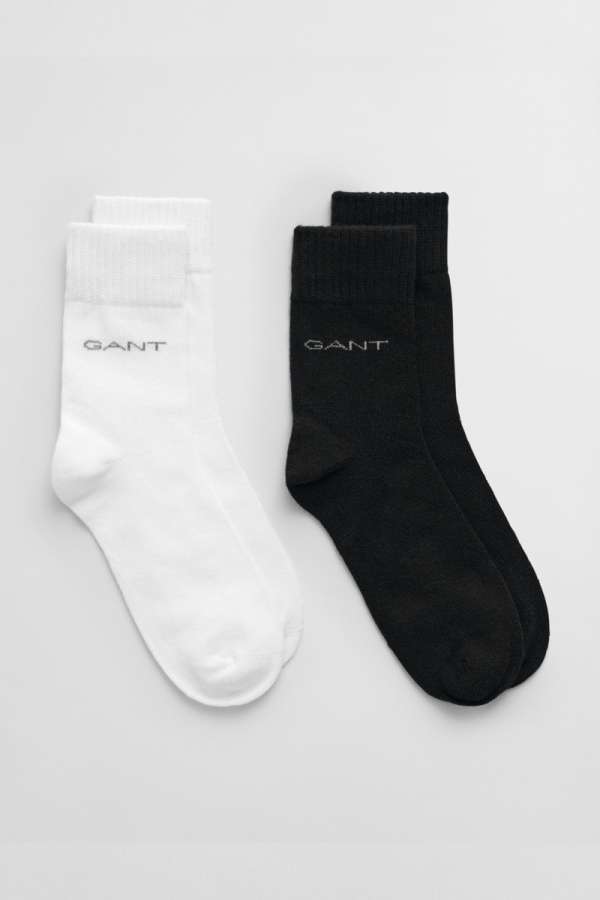 ZOKNI GANT SOCKS 2-PACK BLACK / WHITE