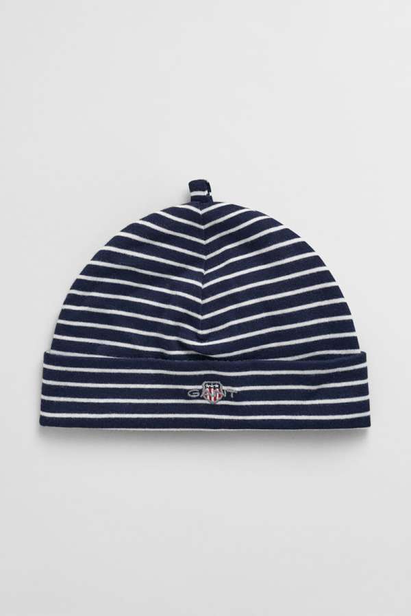 SAPKA GANT STRIPED SHIELD BEANIE MARINE