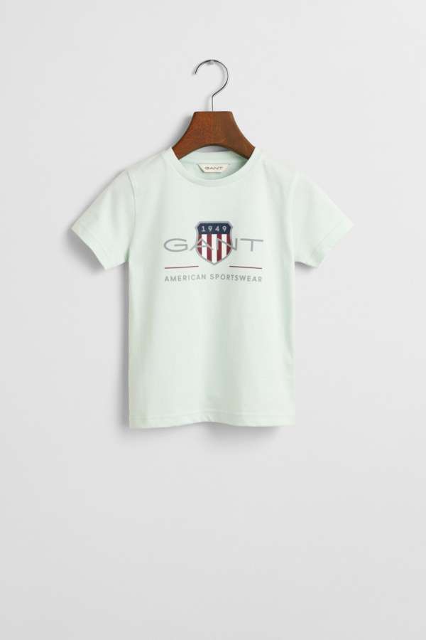 PÓLÓ GANT ARCHIVE SHIELD SS T-SHIRT FADED MINT