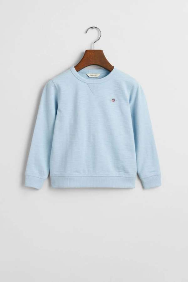 MELEGÍTŐFELSŐ GANT SHIELD COTTON SLUB C-NECK CALMING BLUE