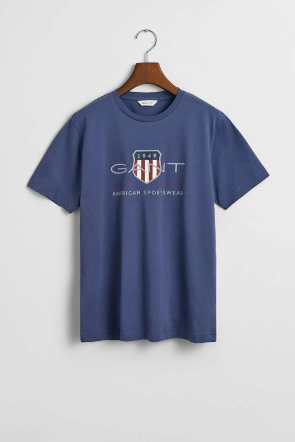 PÓLÓ GANT ARCHIVE SHIELD SS T-SHIRT DUSTY NAVY
