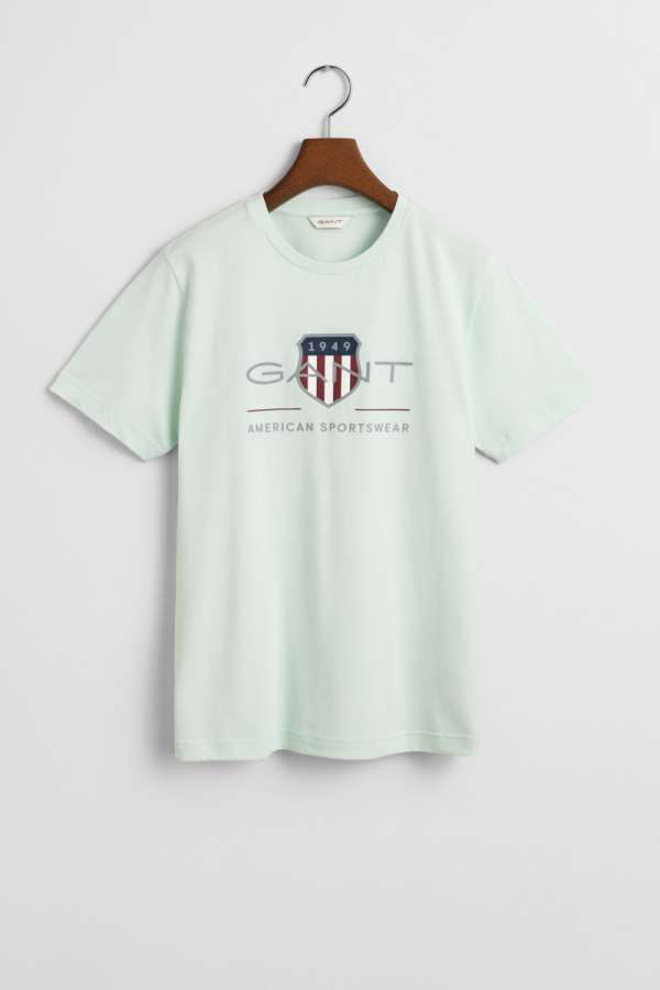 PÓLÓ GANT ARCHIVE SHIELD SS T-SHIRT FADED MINT
